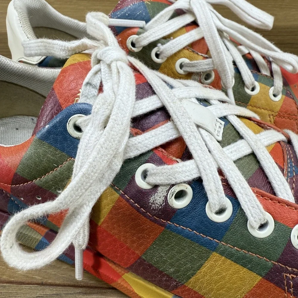 Tory Burch Howell Court Sneakers Womens 5 M Printed Leather Multi Low Top